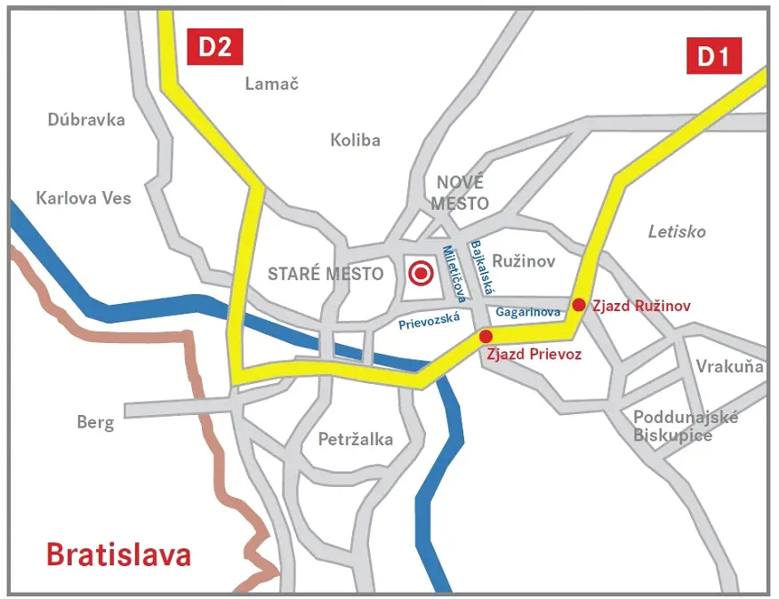 Mapa s trasou k NIKAR Training Center